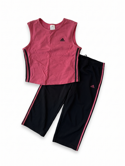 Adidas Y2K Pink Black Capri Set
