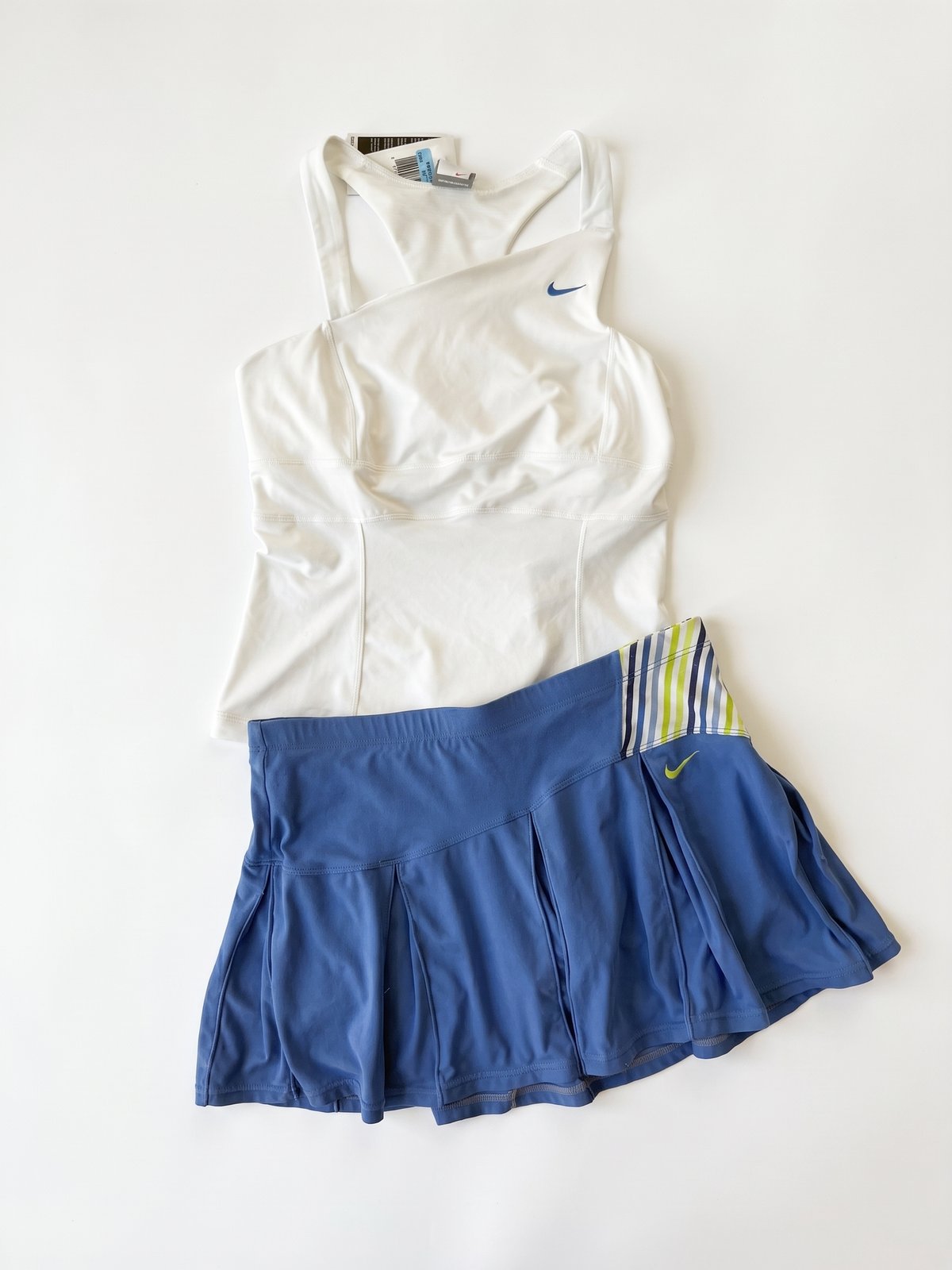 Nike Y2K White Blue Pleated Tennis Skort Set