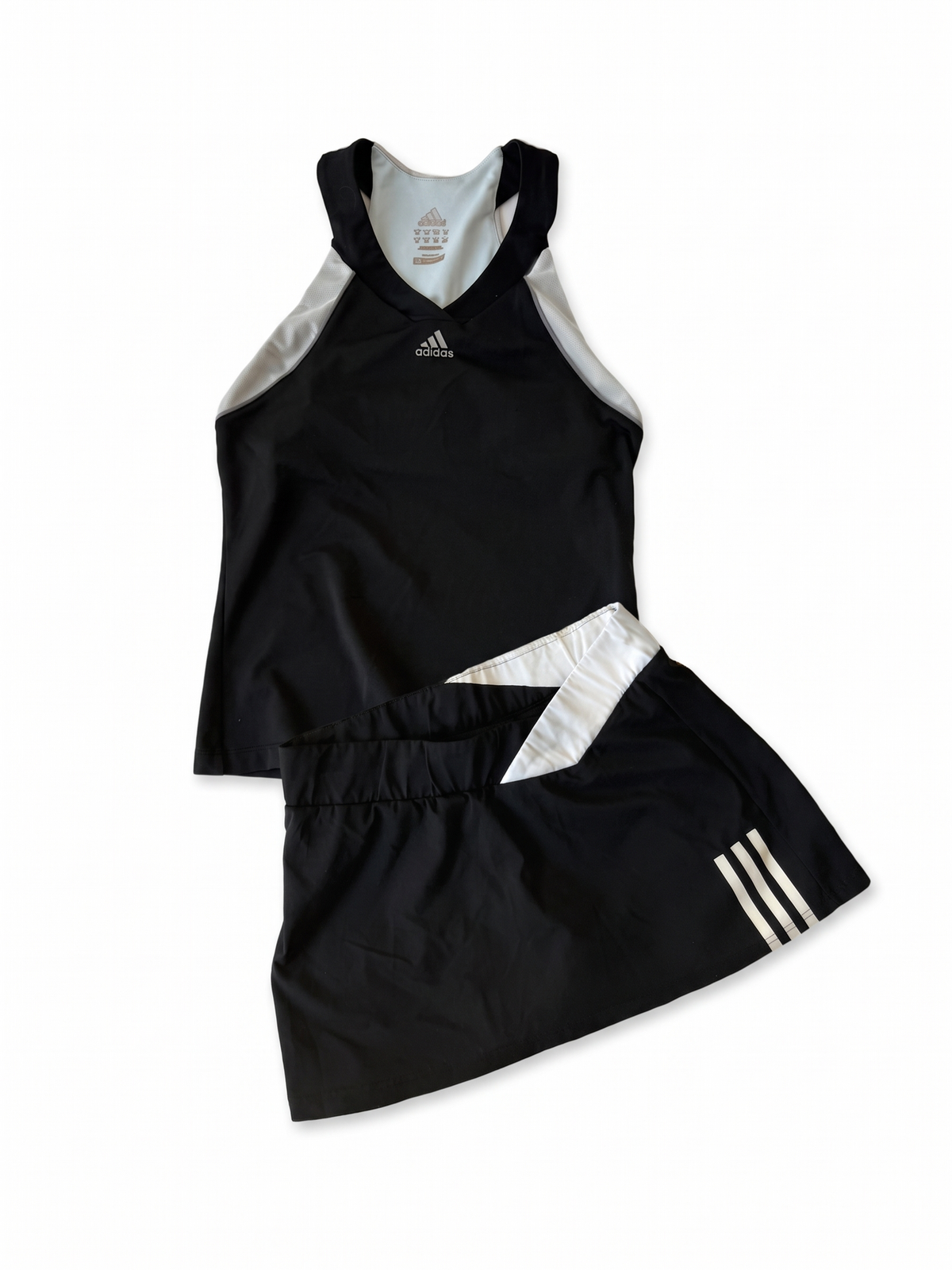 Adidas Late 2000s Black White Tennis Skort Set