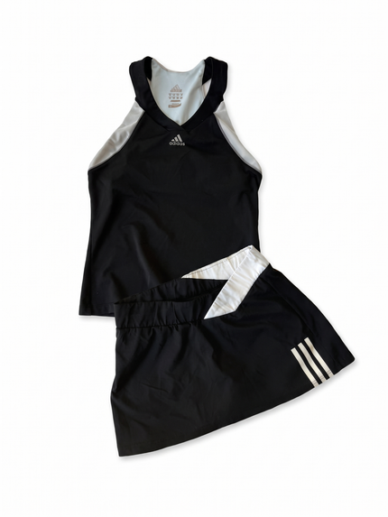 Adidas Late 2000s Black White Tennis Skort Set