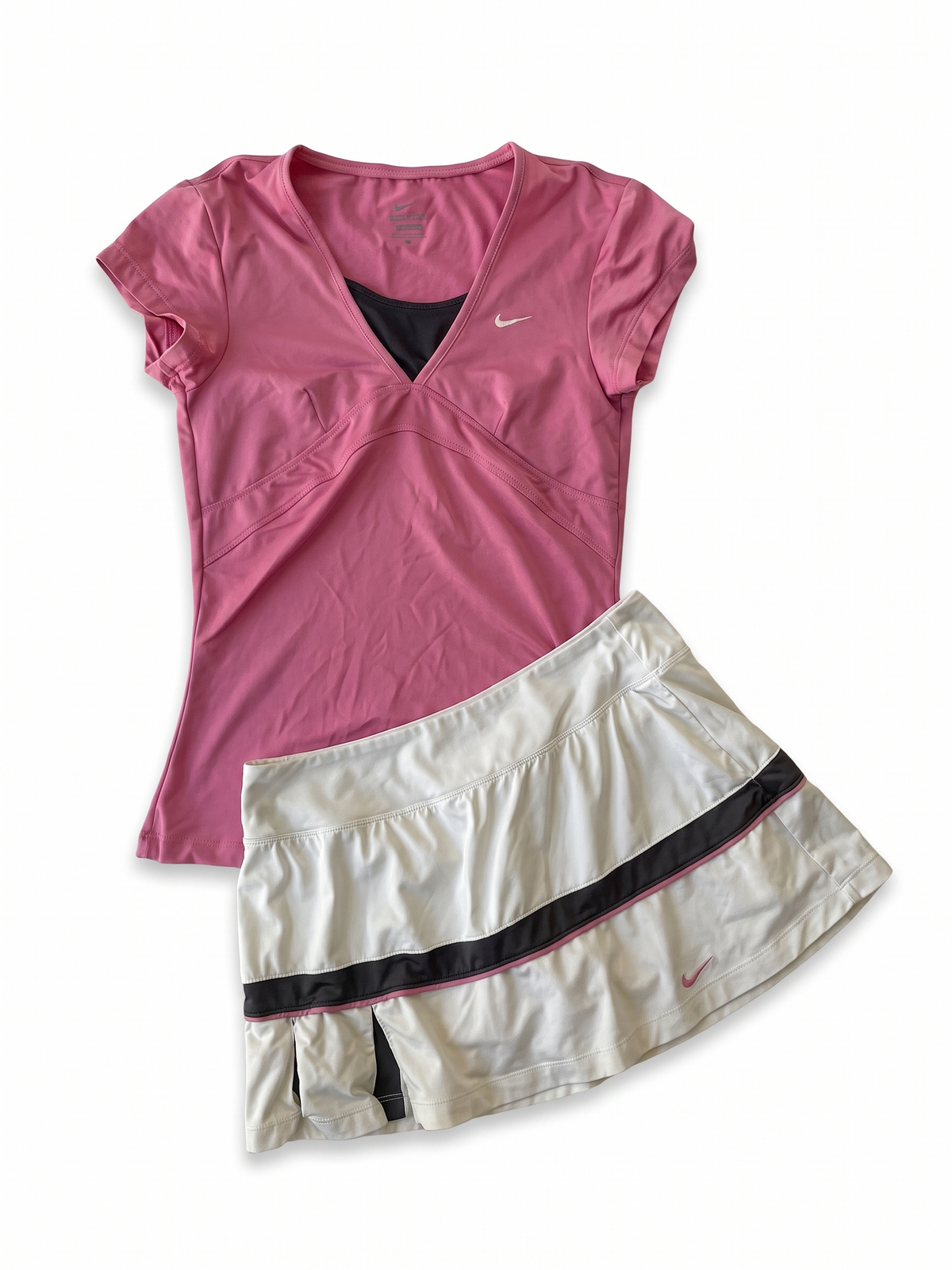 Nike Rare 2010s Pink White Ruffle Tennis Skort Set