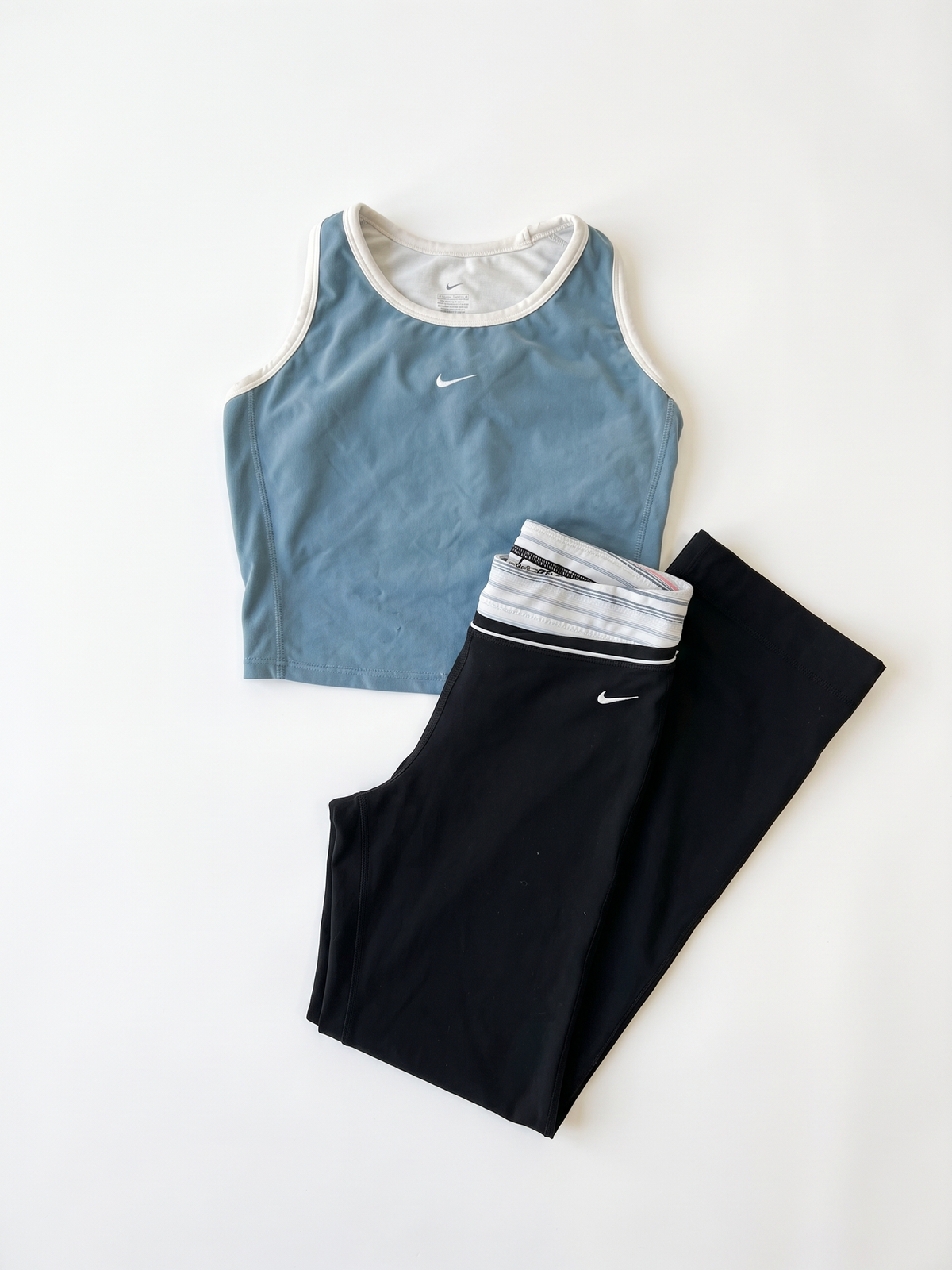 Nike Late 2000s Blue Black Track Pant Set